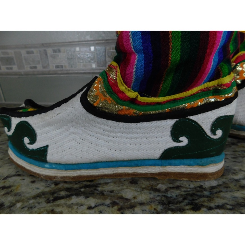 Vintage Mongolian Tibetan Tribal Handmade Wool Felt Leather Snow Boots Unisex - Picture 6 of 12